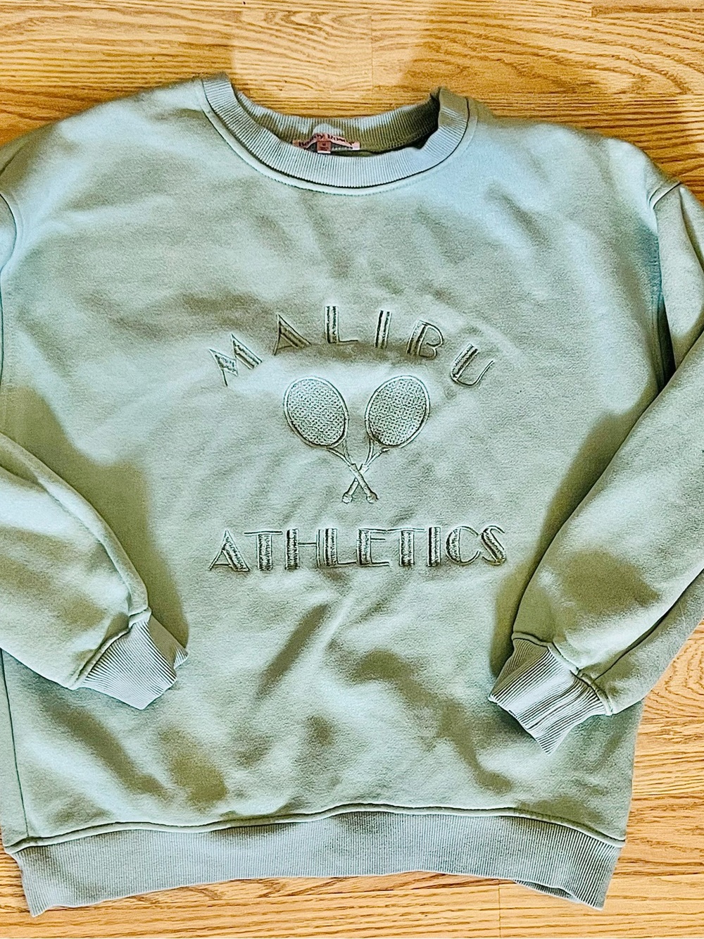 Embroidered Crewneck Sweatshirt - Sage Green